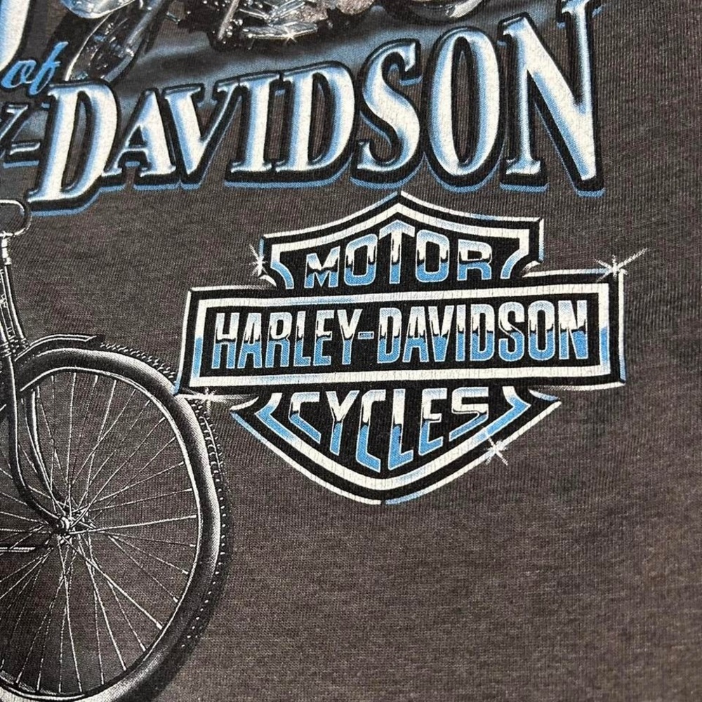 Harley Davidson grey vintage Y2K chrome essential emo grunge tt-shir Size L
